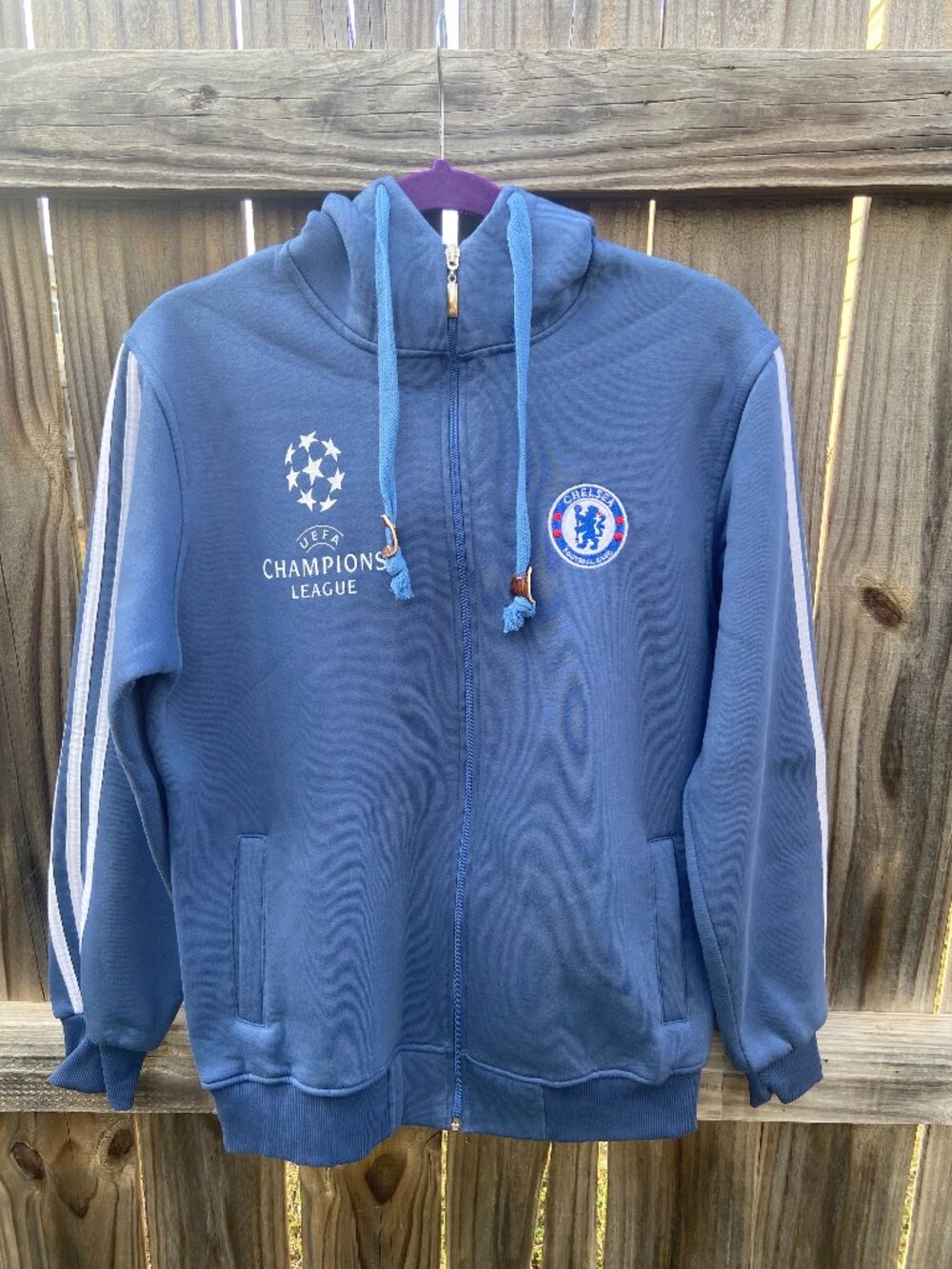 Adidas Men’s Chelsea FC UEFA Champions League Full Zip Hoodie Blue Size M